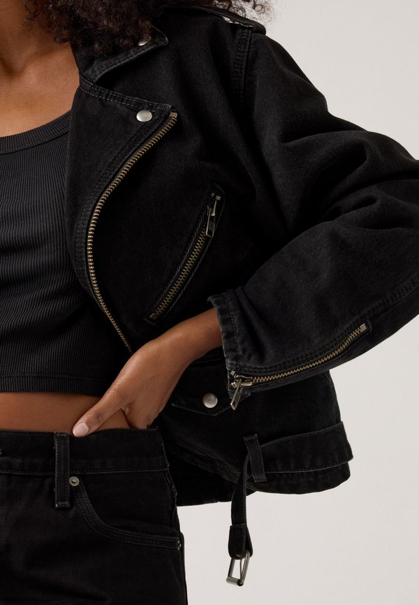 PRIDE DENIM MOTO JACKET UNISEX - Denim jacket - bike night3