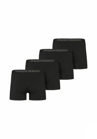 Set de boxeri negri format din patru piese. Caracteristici: material moale, design ajustat și talie elastică cu logo-ul „Kappa” repetat în gri.