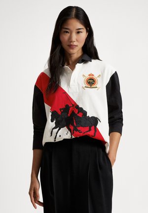 COLOR-BLOCKED COTTON JERSEY RUGBY SHIRT - Polo - deckwash white/polo black
