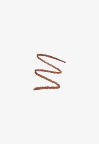 Dibujo a lápiz marrón con una línea texturizada y ondulada sobre un fondo blanco, mostrando un patrón de trazo suave y consistente.