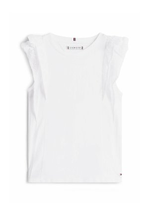BRODERIE ANGLAISE SLEEVE  - T-shirt basic - white