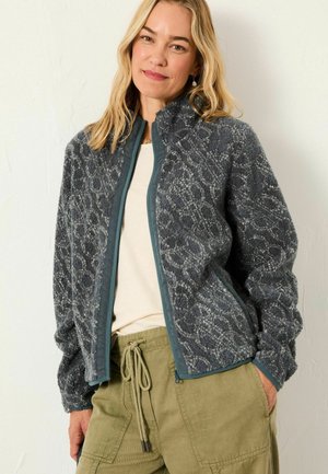 REGULAR FIT-ZIP THROUGH - Fleecejacke - blue texture floral