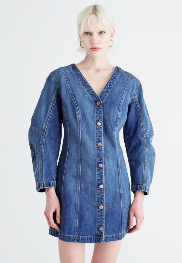 HORSESHOE MINI DRESS NILLSEN - Denim dress - medium wash4