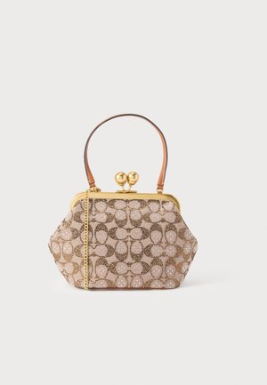CRYSTAL SIGNATURE JACQUARD KISSLOCK FRAME BAG - Geantă de mână - burnished amber