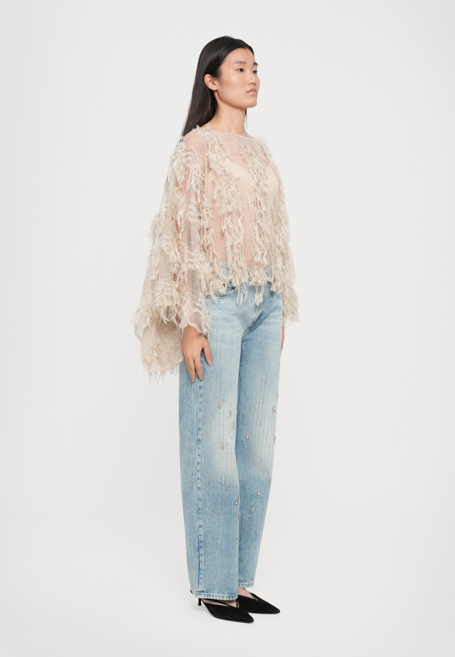 Hofmann Copenhagen KAREN - Long sleeved top - oyster/white