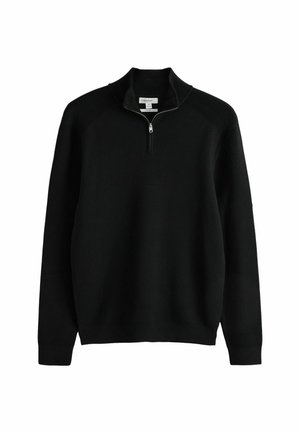 Next, REGULAR FIT - SLIM FIT QUARTER ZIP JUMPER - Jumper - black
