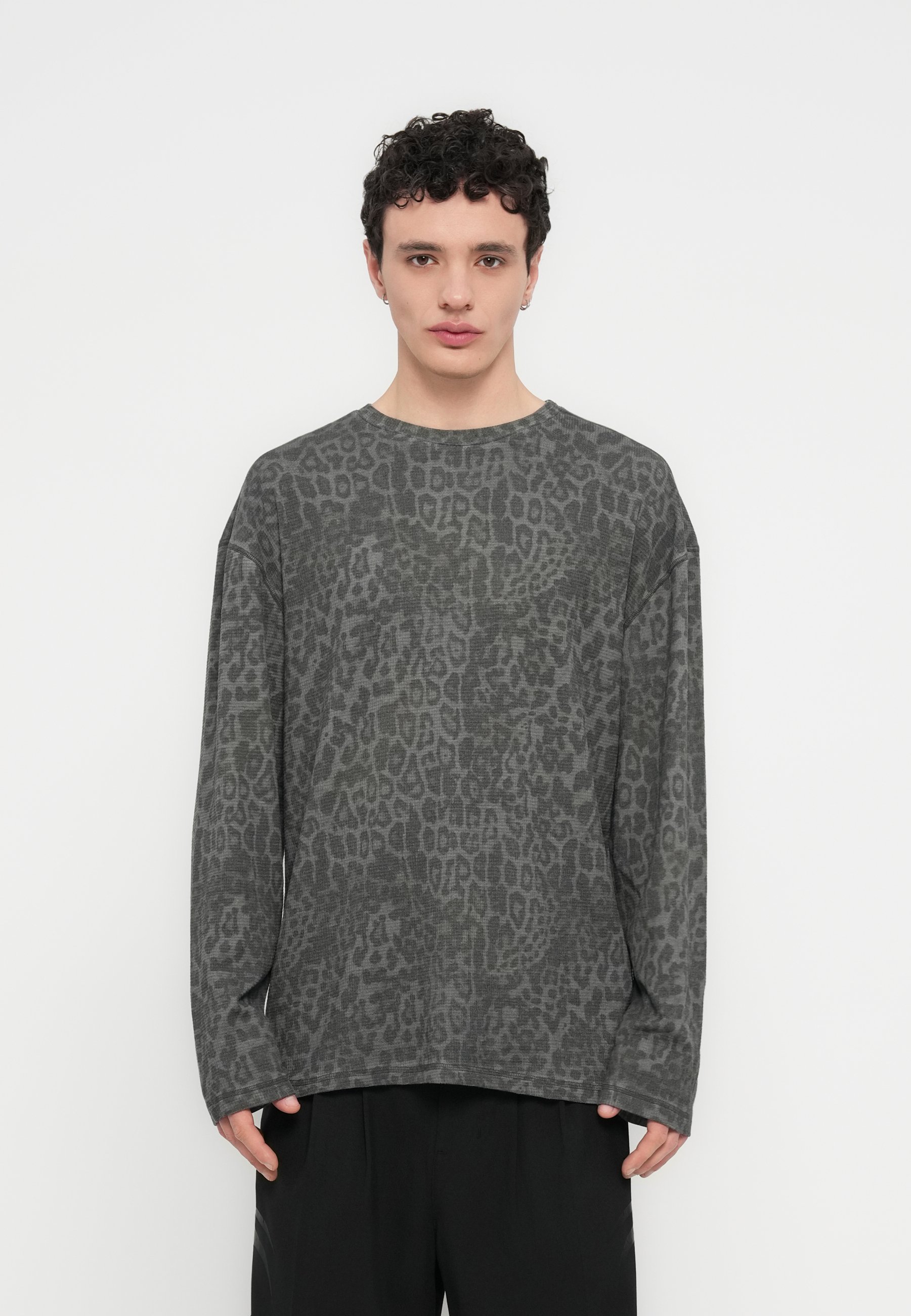 Jaded London LEOPARD - Long sleeved top - charcoal/multi-coloured