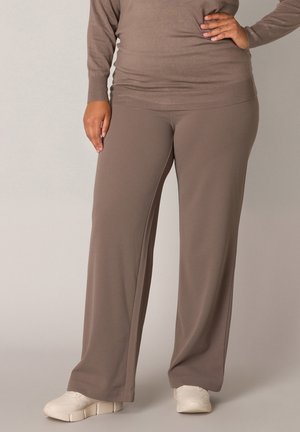 BASE LEVEL CURVY ARAH - Stoffhose - dark taupe