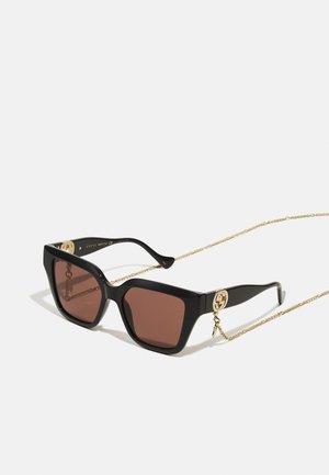 GG CAT-EYE SQUARE SUNGLASSES - Akiniai nuo saulės - black/brown