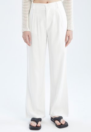 WIDE LEG - Kalhoty - ecru