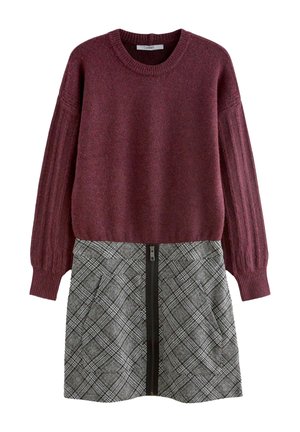 CHECK MIX ZIP MINI - Haljina s naramenicama - berry red