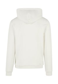 Felpa bianca con cappuccio, dotata di pannelli laterali testurizzati e logo tonale sul retro. Presenta maniche lunghe e una vestibilità rilassata. Tessuto dal tocco morbido.