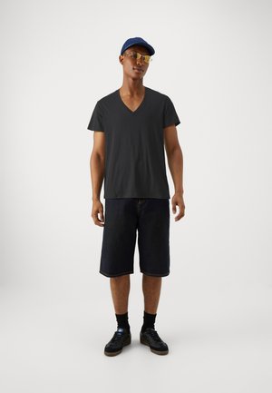 BASE HEATHER 2 PACK - Lihtne T-särk - solid black