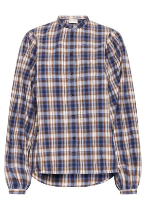 PULZ, PZDREA SHIRT - Skjortebluser - blue & brown check