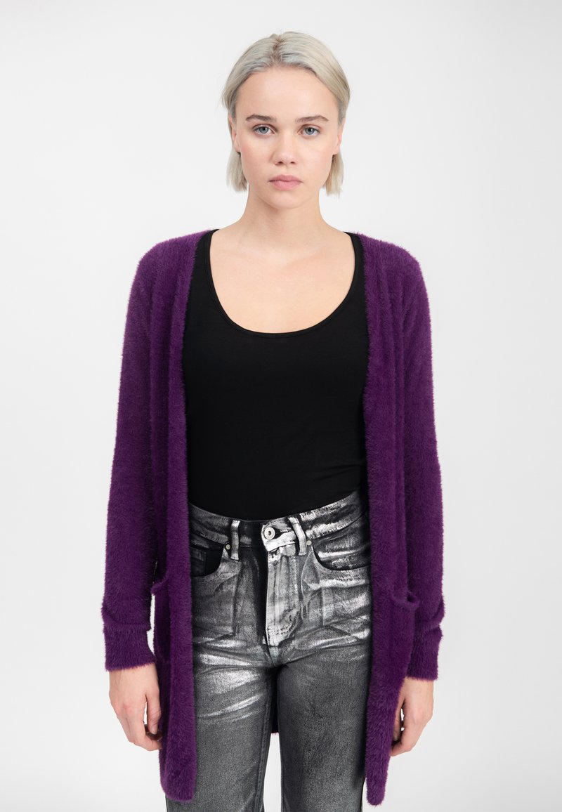INFLUENCER FLUFFY - Strickjacke - purple