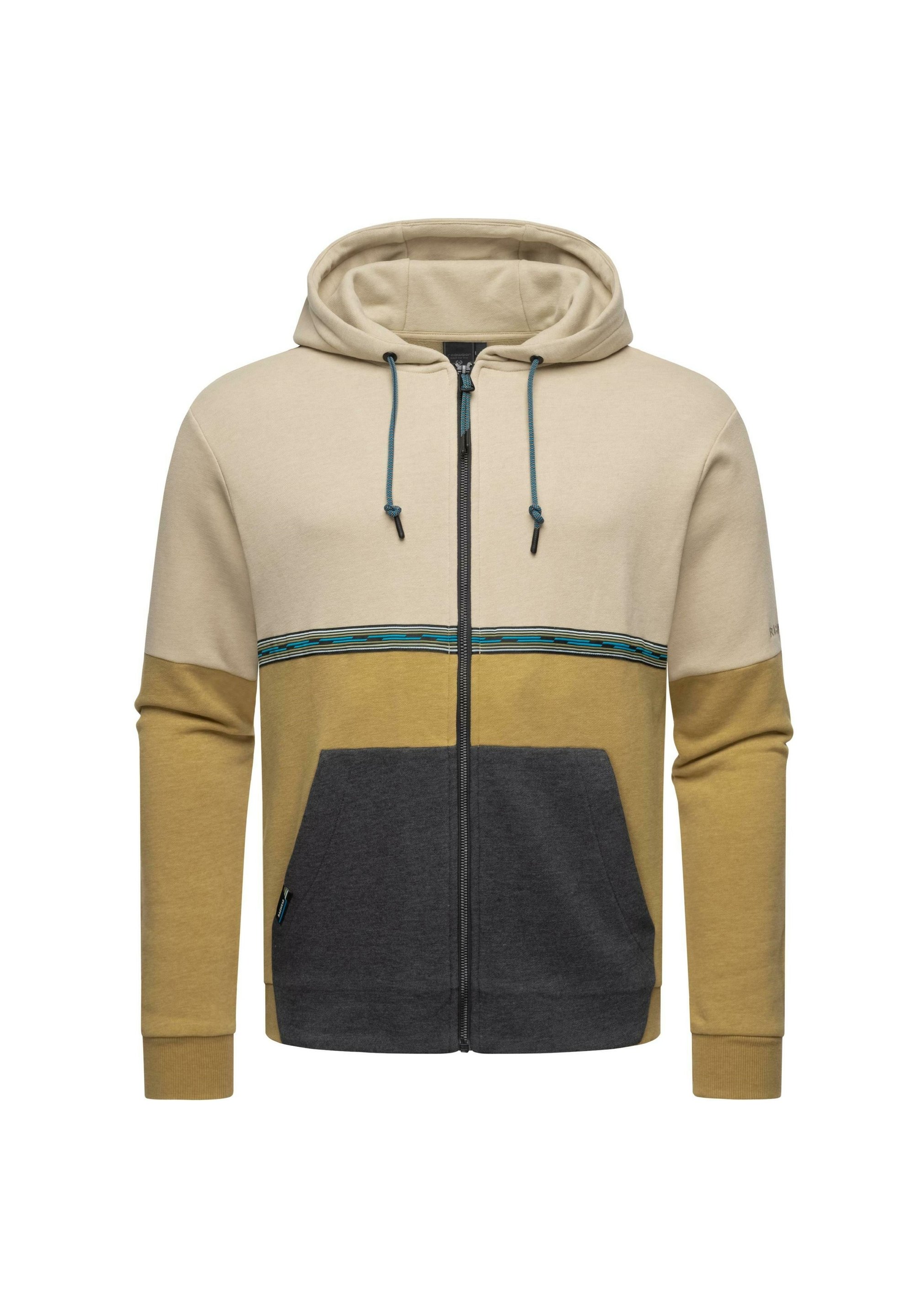 Veste Sweat Bloc De Couleur Ragwear BLOCKY Sweat Zippé Sand/sable