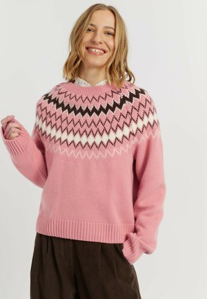 CHINTI & PARKER, CHINTI & PARKER SWEATERS SUGAR FAIR ISLE SWEATER - Jumper - salmon