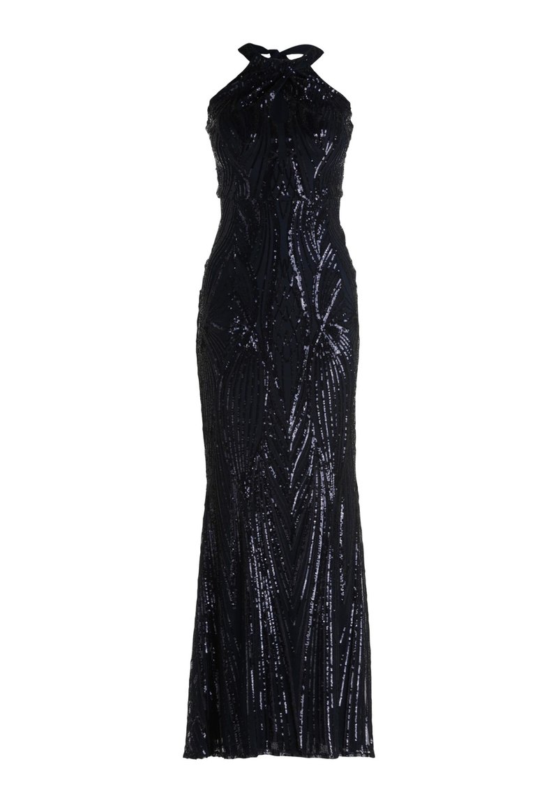 chinese dress ladies A&A Luxe Halter Deep V Neck Sequins Maxi Dress, Green / Xs