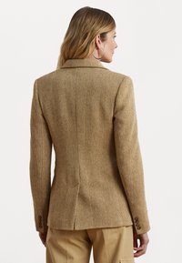 Lauren Ralph Lauren COTTON LINEN HERRINGBONE JACKET - Blazer - brown/cream
