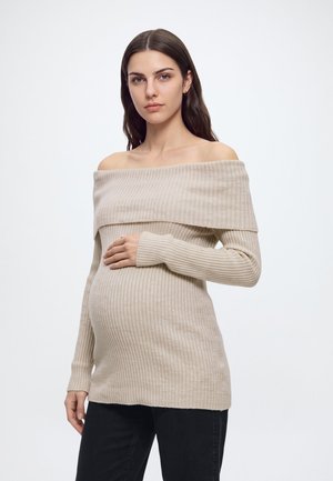 ONLY MATERNITY, OLMKATIA OFF SHOULDER - Пуловер - mocha meringue/melange