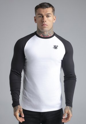 SIKSILK, LS MUSCLE FIT  - Langarmshirt - white,black