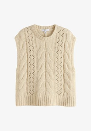 Next, POINTELLE CABLE KNITTED TANK - T-shirts print - ecru cream