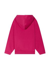 Felpa con cappuccio rosa, dal tessuto morbido, con polsini e orlo a coste. Caratterizzata da una grande tasca a canguro e una vestibilità rilassata e informale.