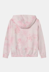 Sudadera con capucha en un suave patrón teñido de rosa, hecha de una mezcla de algodón. Cuenta con un bolsillo tipo canguro y puños acanalados.