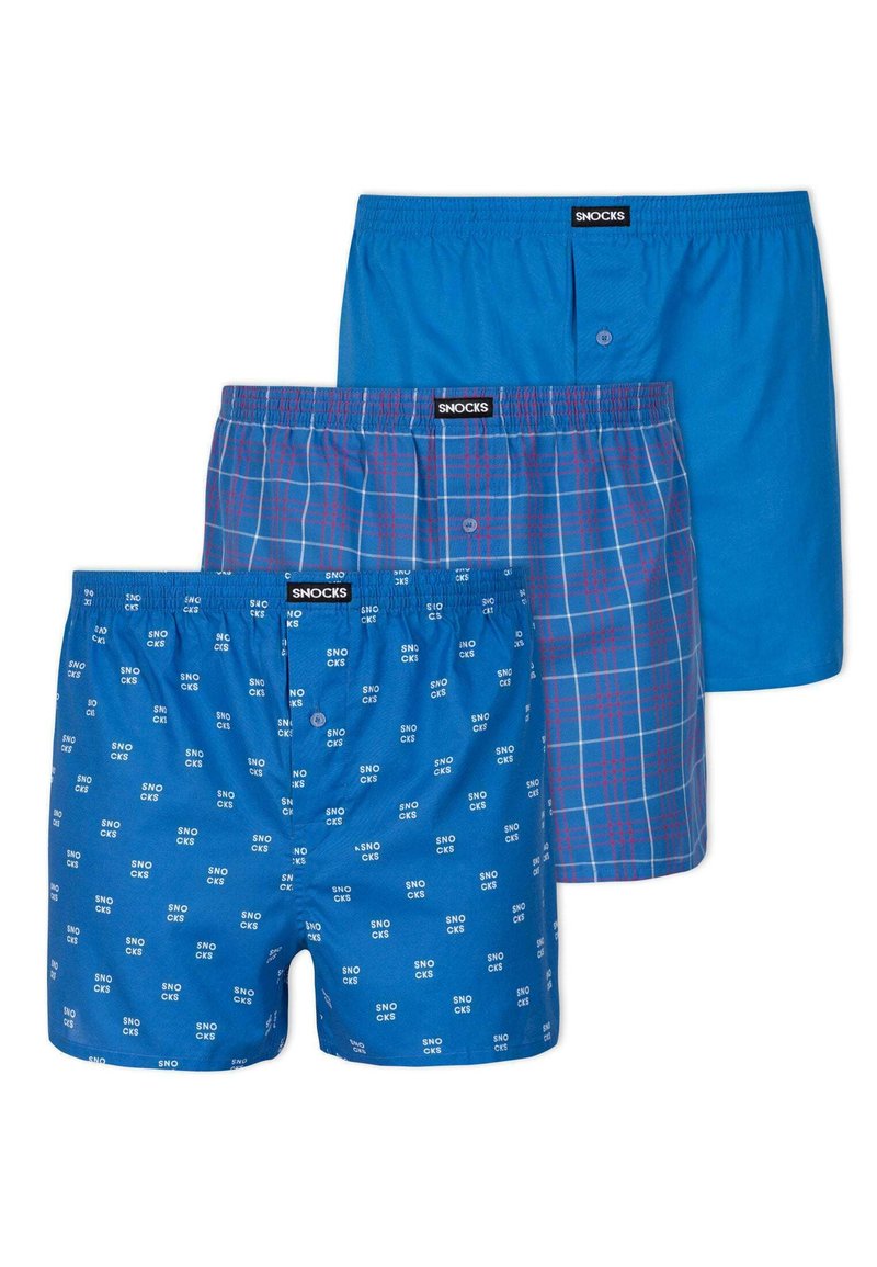 Herren Unterhosen | SNOCKS AMERICAN 3 PACK Boxershorts mix blau/blau - SN77839 Herren Unterhosen | SNOCKS AMERICAN 3 PACK Boxershorts mix blau/blau - SN77839
