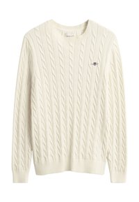 CABLE C NECK - Pulóver - cream