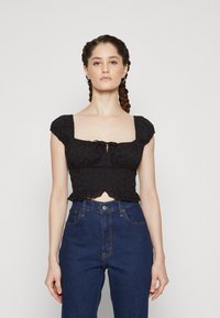 Hollister Co. PRETTY MIX CORSET - Tričko s potlačou - casual black