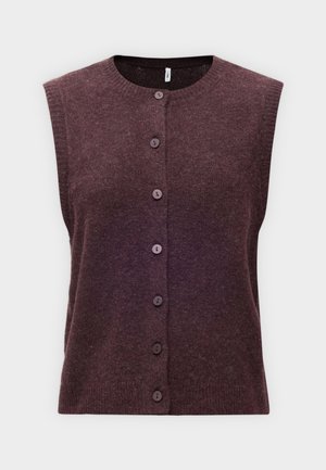 ONLY, ONLOLIVIA BUTTON VEST - Γιλέκο - fudge/melange/dtm button