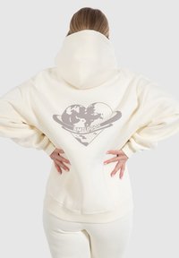 Smilodox AMORA FULL ZIP HOODIE BACK PRINT - Felpa con zip - creme