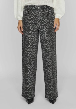 VILA Leopard print - Jean boyfriend - poppy seed leopard