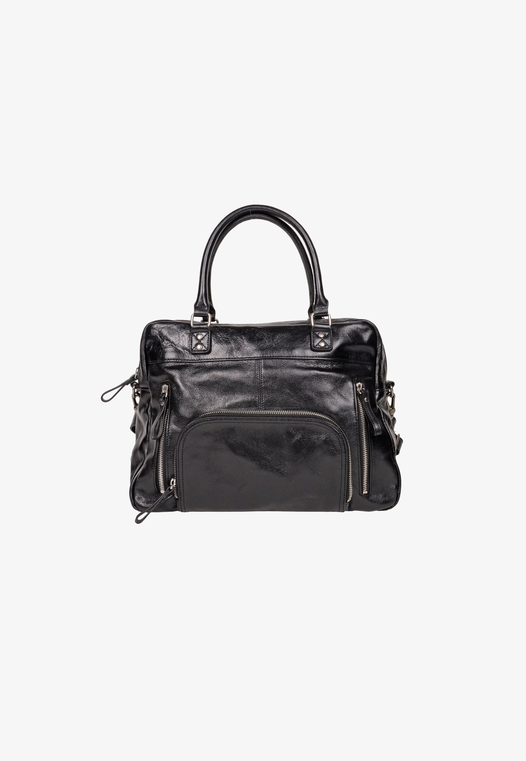 Nin Macy Sac A Main Noir Nat Et Nin Sac à Main En Cuir Lisse Avec