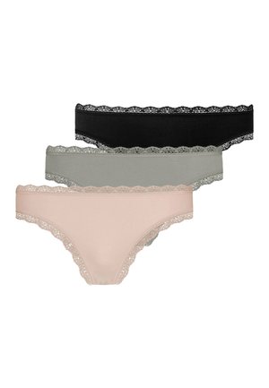 3 PACK - Tanga - mix lila/grün/schwarz