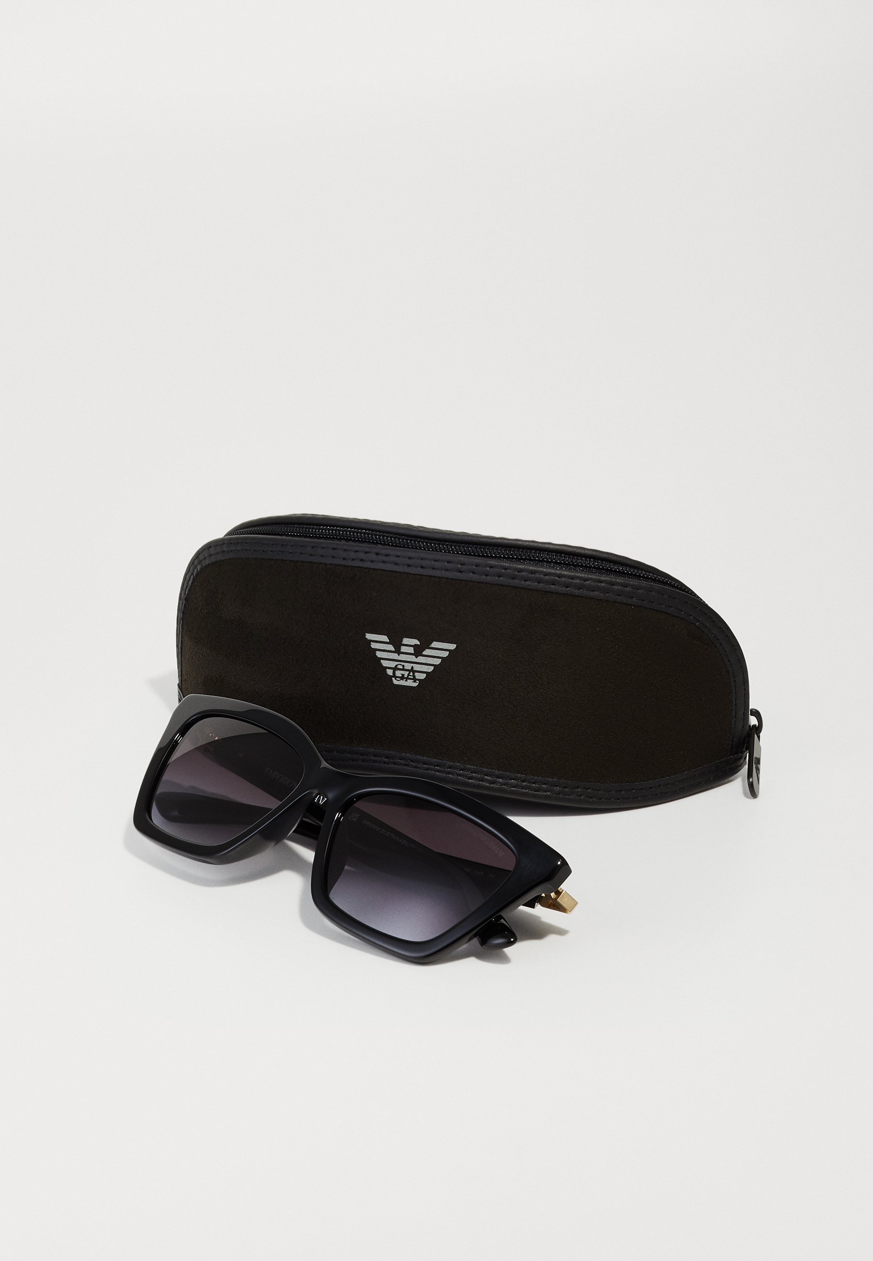 Emporio Armani Sunglasses - shiny black/black - Zalando.co.uk
