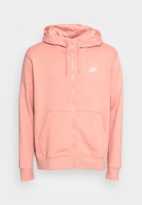 M CLUB HOODIE FZ BB - Camisola com fecho - lt madder root/white