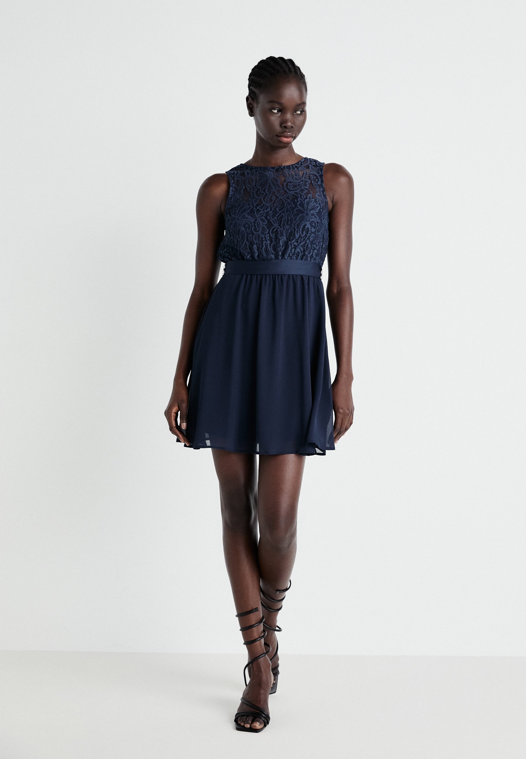 short navy formal dress Short Dark Navy Blue Junior Graduation Dress SHORT167 main image 1