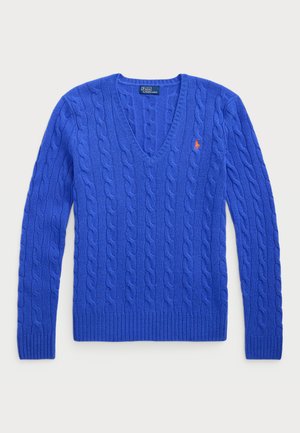 Polo Ralph Lauren CABLE-KNIT WOOL-CASHMERE V-NECK JUMPER  - Trui - lapis blue