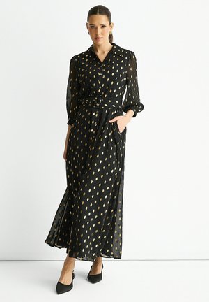 FOIL BELTED - Maxi dress - black