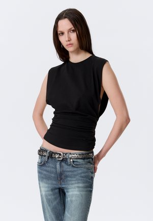Weekday, PLEATED TANK - Débardeur - black