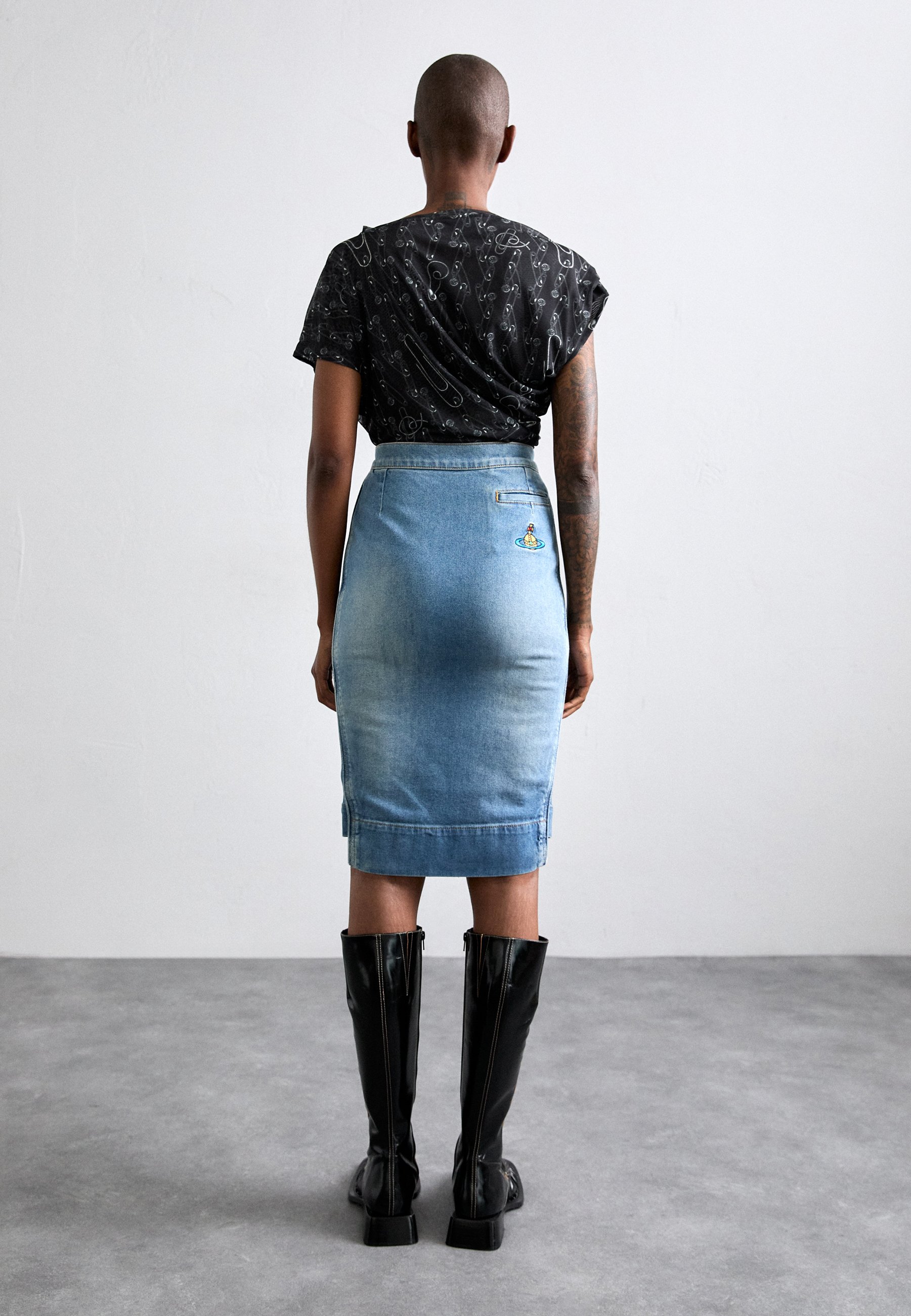 スカート VIVIENNE WESTWOOD DENIM MIDI SKIRT Vivienne Westwood MIDI SKIRT - Denim skirt - blue/blue denim