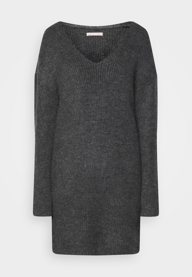 Anna Field Gebreide jurk grijs gemêleerd Anna Field Gebreide jurk grijs gemêleerd