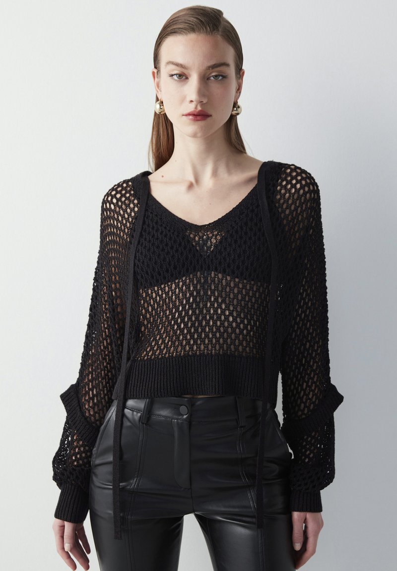 Ipekyol REGULAR FIT VNECK Jersey de punto black/negro