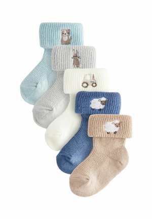 EMBROIDERED ROLL 5 PACK - REGULAR FIT - Ponožky - blue neutral