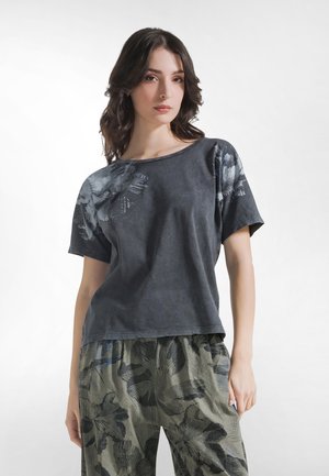 MARBLED GRAPHIC - T-shirt med print - black