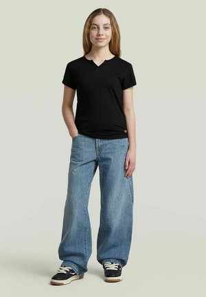 G-STAR, GIRLS MICRO PLACKET SLIM T-SHIRT - T-Shirt basic - dk black