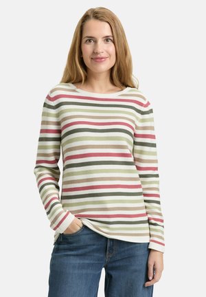 Pullover - cloudy green pink stripe