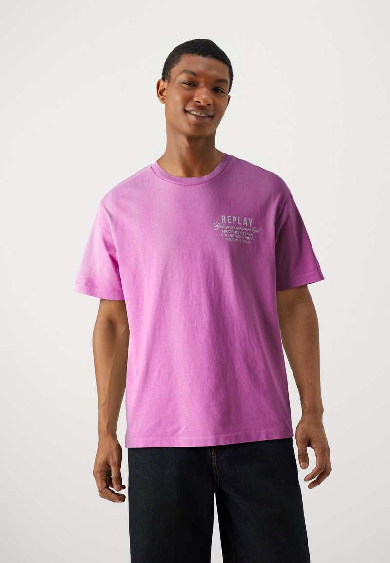 Replay Apdrukāts T-krekls - powder purple